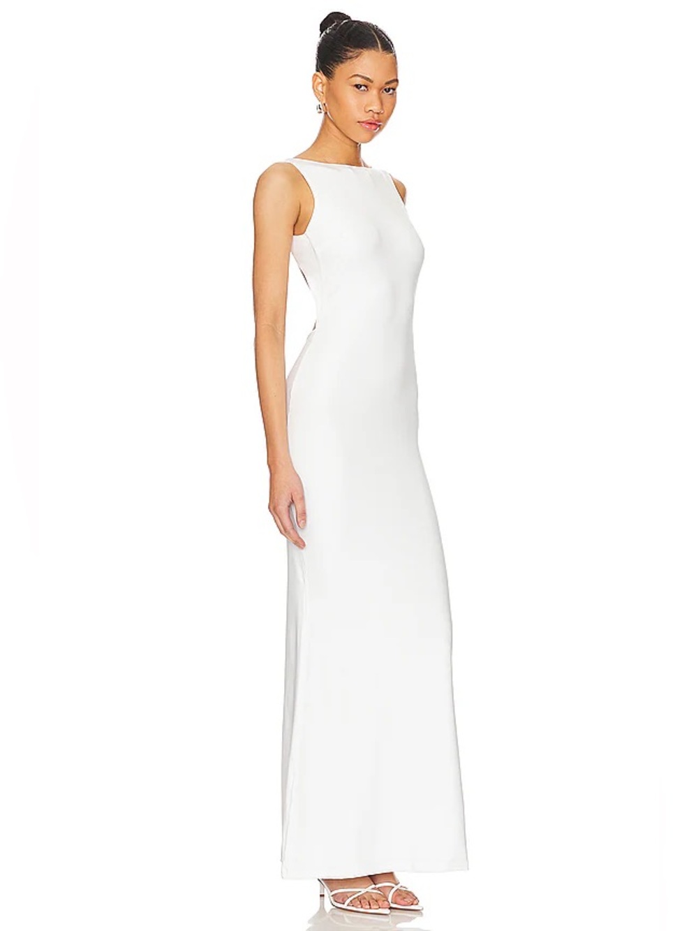 Superdown Revolve Astra White Tie Back Sleeveless Jersey Maxi Dress Size M NWT